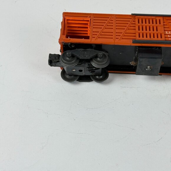 Lionel Postwar O Gauge Orange 3656 Operating Cattle Car Original Untested - Picture 7 of 10